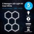 Lighteez - LTZ-HEX-5S-65K - Infographics - 5 Hexagon LED Light Kit Cool White