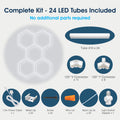 Lighteez - LTZ-HEX-5S-65K - Infographics - Complete Kit - 4 LED Tubes Included