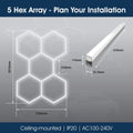 Lighteez - LTZ-HEX-5S-65K - Infographics - 5 Hex Array - Plan Your Installation
