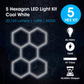 Lighteez - LTZ-HEX-5S-65K-BK - Infographics - 5 Hexagon LED Light Kit Cool White