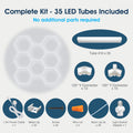 Lighteez - LTZ-HEX-8S-65K - Infographics - Complete Kit - 35 LED Tubes Included