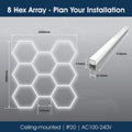 Lighteez - LTZ-HEX-8S-65K - Infographics - 8 Hex Array - Plan Your Installation