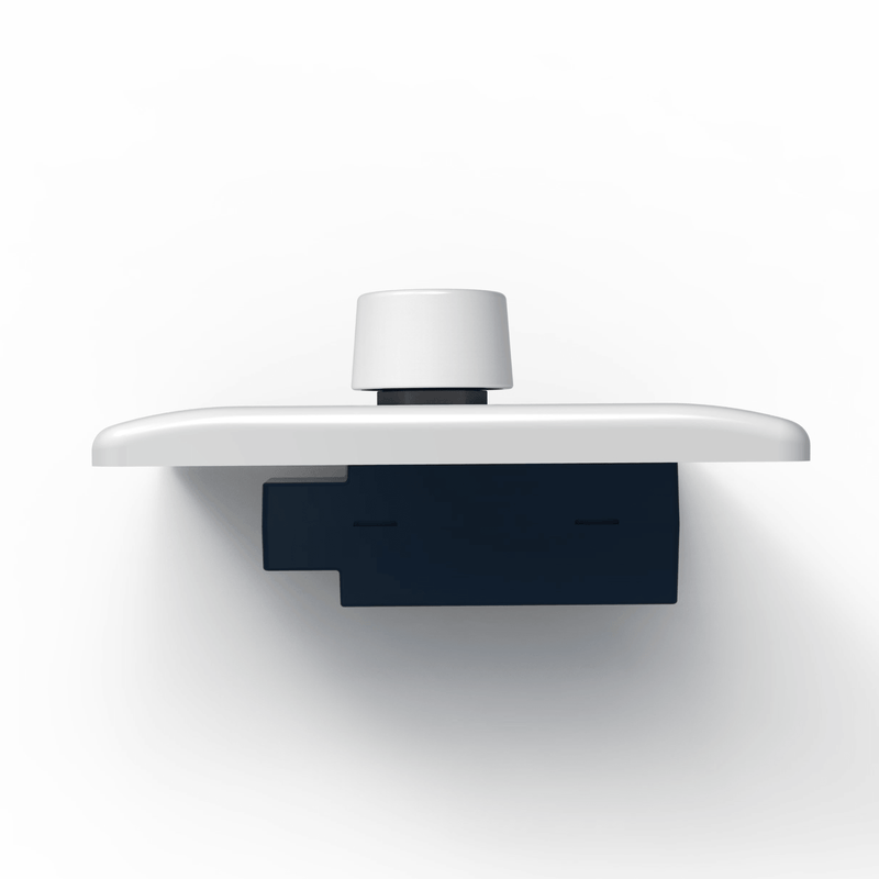 Simple Lighting - Dimmer Module - The dimmer switch with visible module behind the white faceplate.