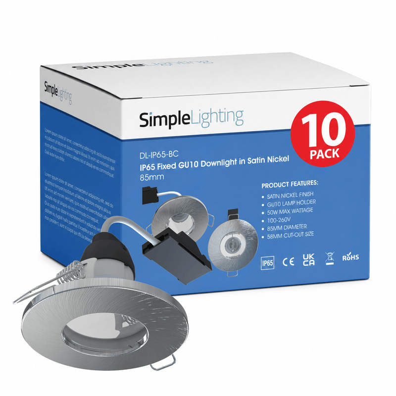 Pack of 10 IP65 Fixed Downlights