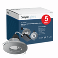 Satin Nickel IP65 LED Downlight, Pack of 5
