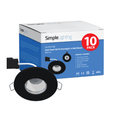 Pack of Ten IP65 Fixed GU10 Downlight in Matt Black - 85mm 