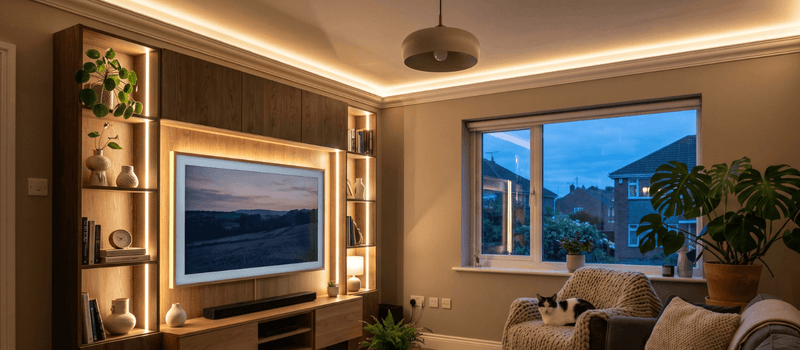 How To Create a Modern Living Room With Recessed Lighting and LED Features