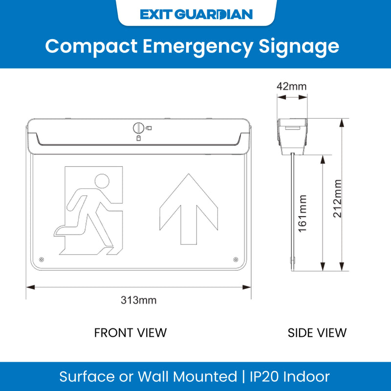 Exit Guardian - EM-EXRZ-3 - Infographics - Compact Emergency Signage