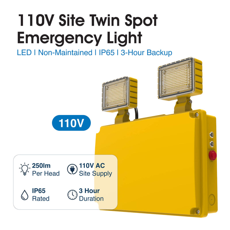 Exit Guardian - EM-TWIN-110 - Infographics - 110V Site Twin Spot Emergency Light