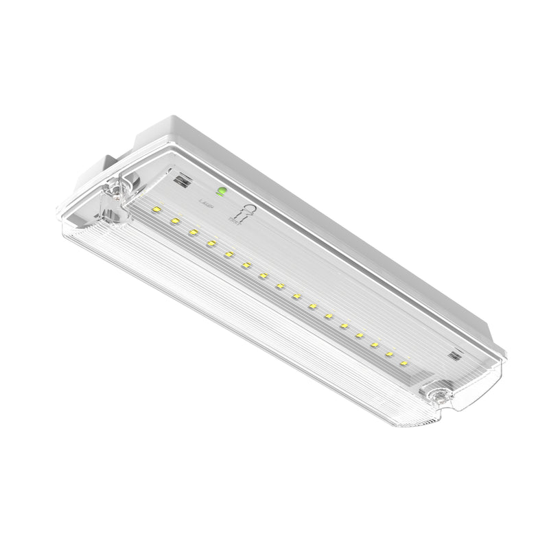 ExitGuardian™ Emergency Bulkhead - 240V AutoTest Maintained/Non-Maintained IP66 150lm 3hr (angle 3)