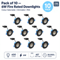 Simple Lighting - FR-6W-CCT-MB-10PK - Infographics - Pack of 10 - 6W Fire Rated Downlights