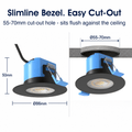 Simple Lighting - FR-6W-CCT-MB-10PK - Infographics - Slimline Bezel. Easy Cut-Out