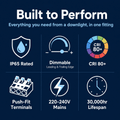 Simple Lighting - FR-6W-CCT-MB-10PK - Infographics - Built to Perform