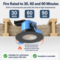 Simple Lighting - FR-6W-CCT-MB - Infographics - Fire Rated to 30, 60, 90 Minutes