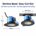 Simple Lighting - FR-6W-CCT-MB - Infographics - Slimline Bezel. Easy Cut-Out