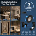 Simple Lighting - FR-6W-CCT-MB - Infographics - 3 Year Warranty