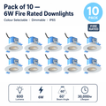 Simple Lighting - FR-6W-CCT-WH-10PK - Infographics - Pack of 10 - 6W Fire Rated Downlights
