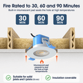 Simple Lighting - FR-6W-CCT-WH-10PK - Infographics - Fire Rated 30, 60, and 90 minutes