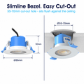 Simple Lighting - FR-6W-CCT-WH-10PK - Infographics - Slimline Bezel. Easy Cut-Out