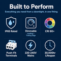 Simple Lighting - FR-6W-CCT-WH-10PK - Infographics - Built to Perform