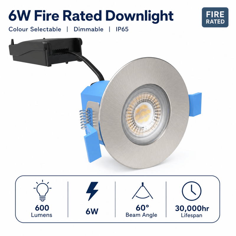 Simple Lighting - FR-6W-LED-SN - Infographics - 6W Fire Rated Downlight
