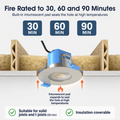 Simple Lighting - FR-6W-LED-SN - Infographics - Fire Rated to 30, 60 and 90 Minutes