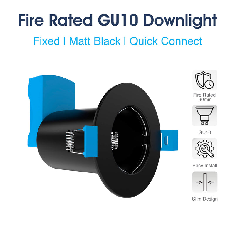 SL - FR-GU10-K-BL - Infographics - Fire Rated GU10 Downlight