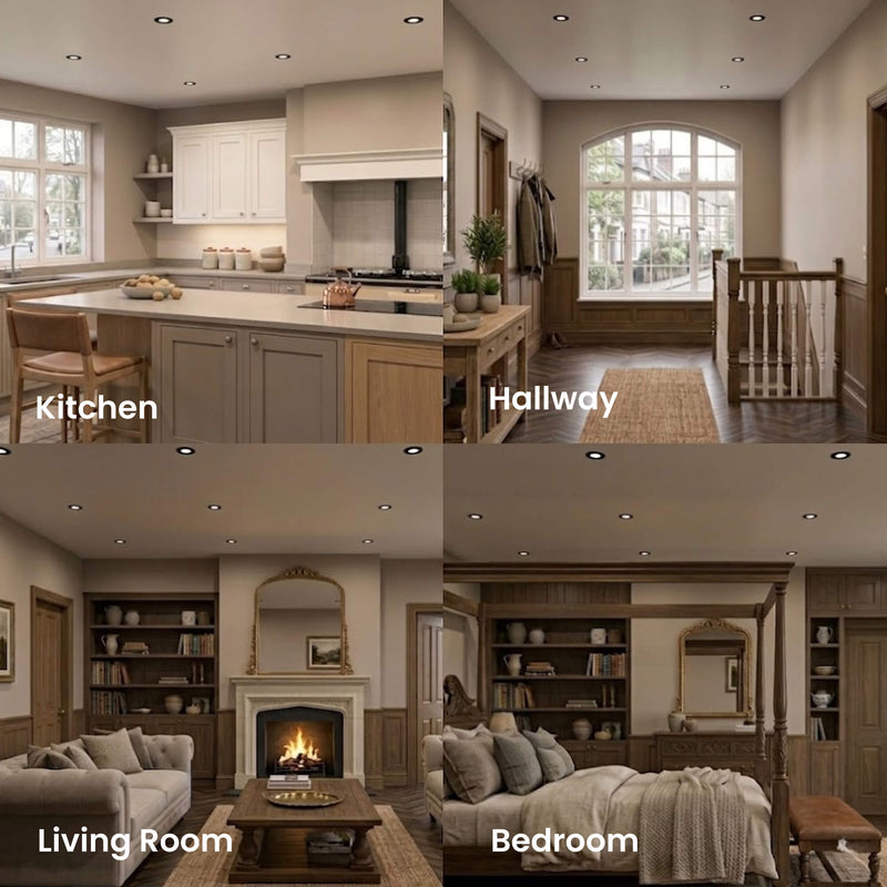 SL - FR-GU10-K-BL - Infographics - Kitchen, Hallway, Living Room, Bedroom