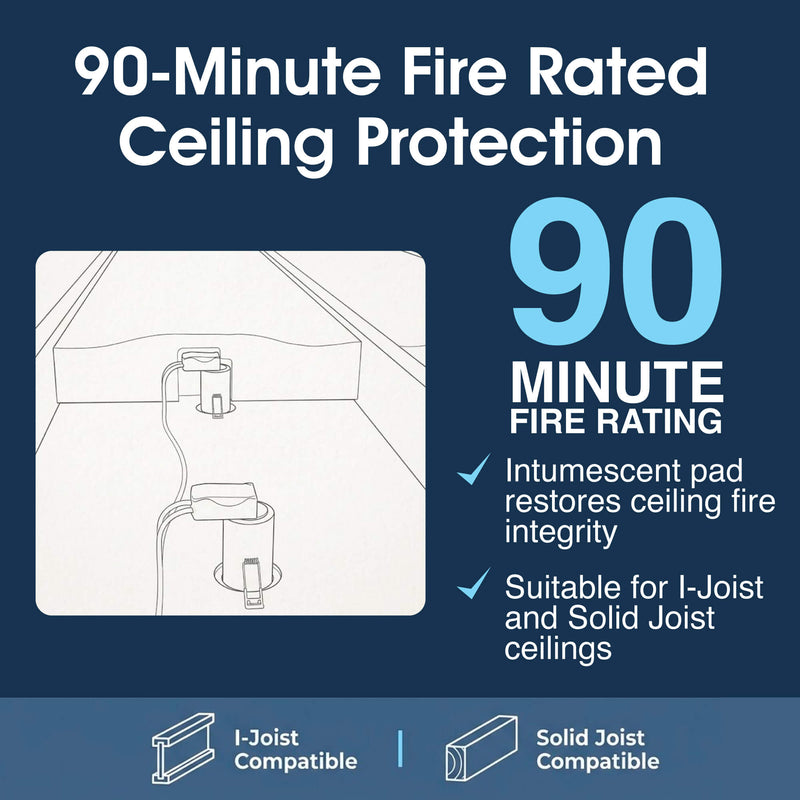 SL - FR-GU10-K-WH-10PK - Infographics - 90-Minute Fire Rated Ceiling Protection