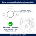 SL - FR-GU10-K-WH-10PK - Infographics - Dimensions and Insulation Compatibility