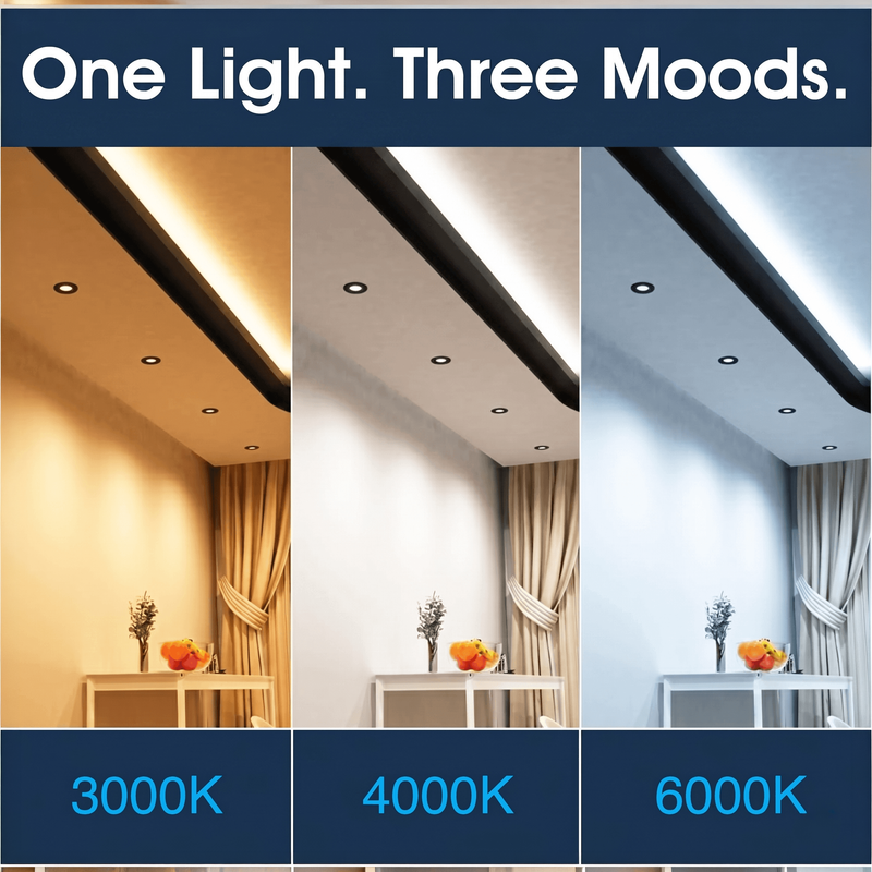 Simple Lighting - FR420-CCT-BLACK - Infographics - One Light. Three Moods
