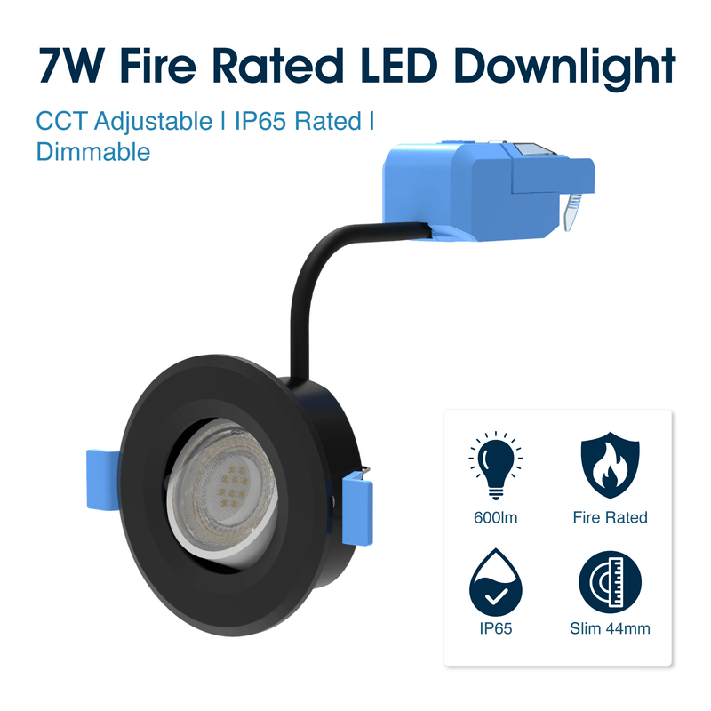 Simple Lighting - FR421-CCT-BLACK - Infographics - 7W Fire Rated LED Downlight