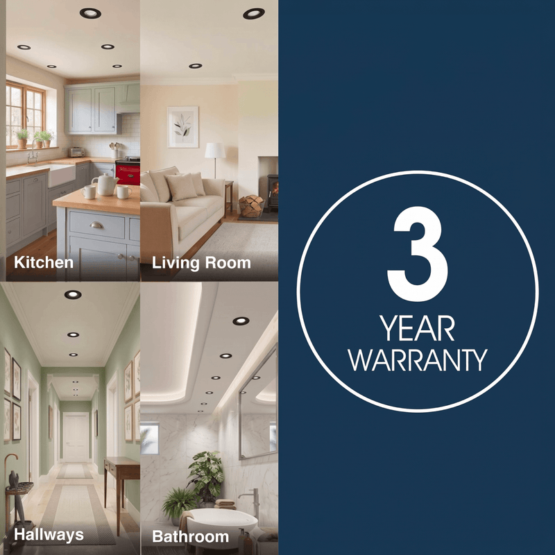 Simple Lighting - FR421-CCT-BLACK - Infographics -3 Year Warranty
