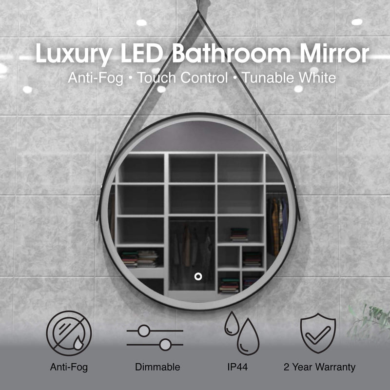 Simple Lighting - GLEAM600-MB - Infographics - Luxury LED Bathroom Mirror