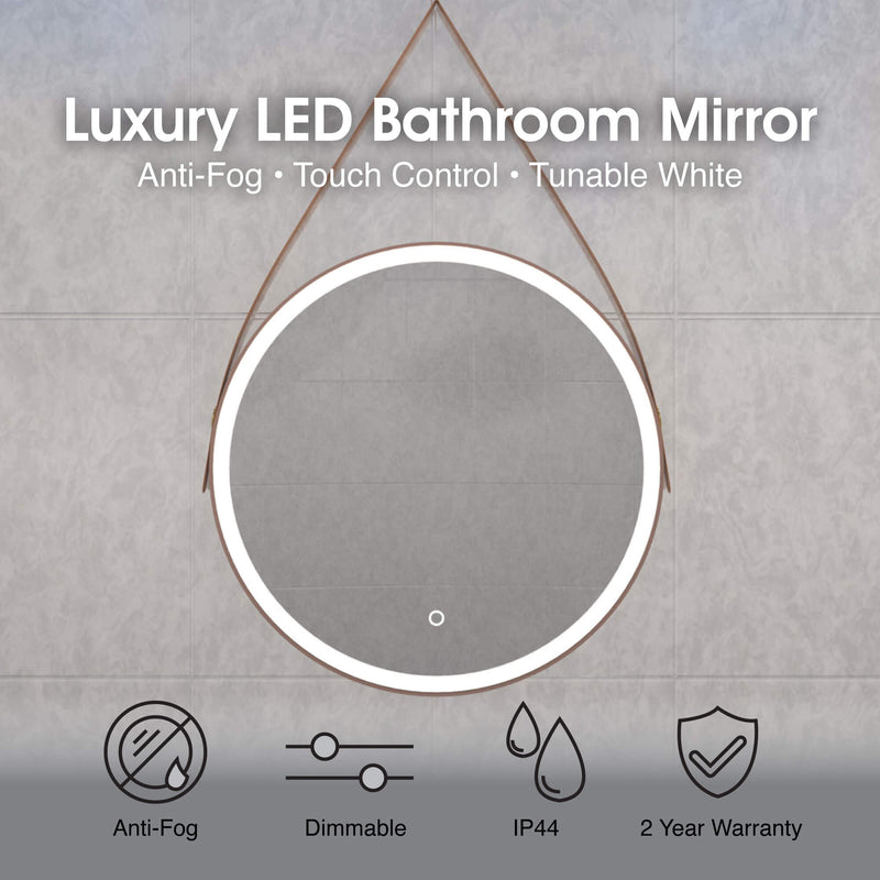 Simple Lighting - GLEAM600-RG - Infographics - Luxury LED Bathroom Mirror