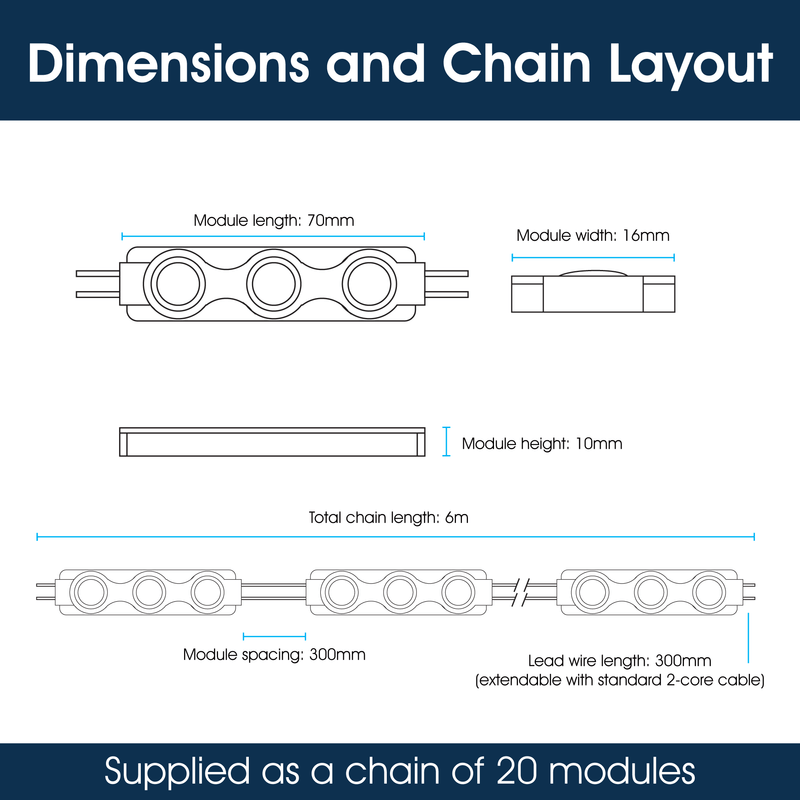 Lighteez - Module-3-65K - Infographics - Dimensions and Chain Layout