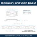 Lighteez - Module-2-65K - Infographics - Dimensions and Chain Layout