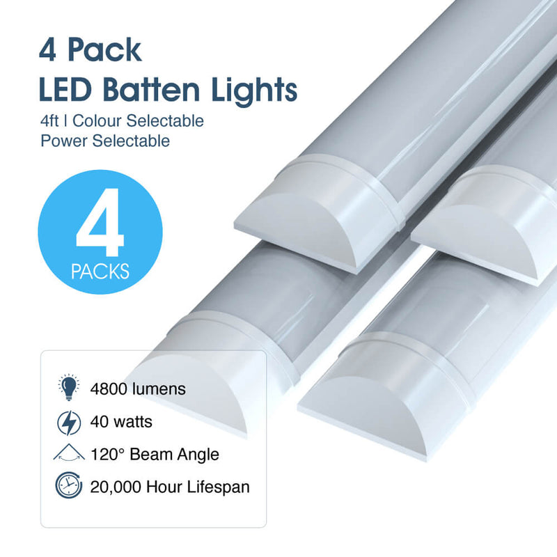 SL BAT 4FT CCT LED Batten - 4 Pack LED Batten Lights