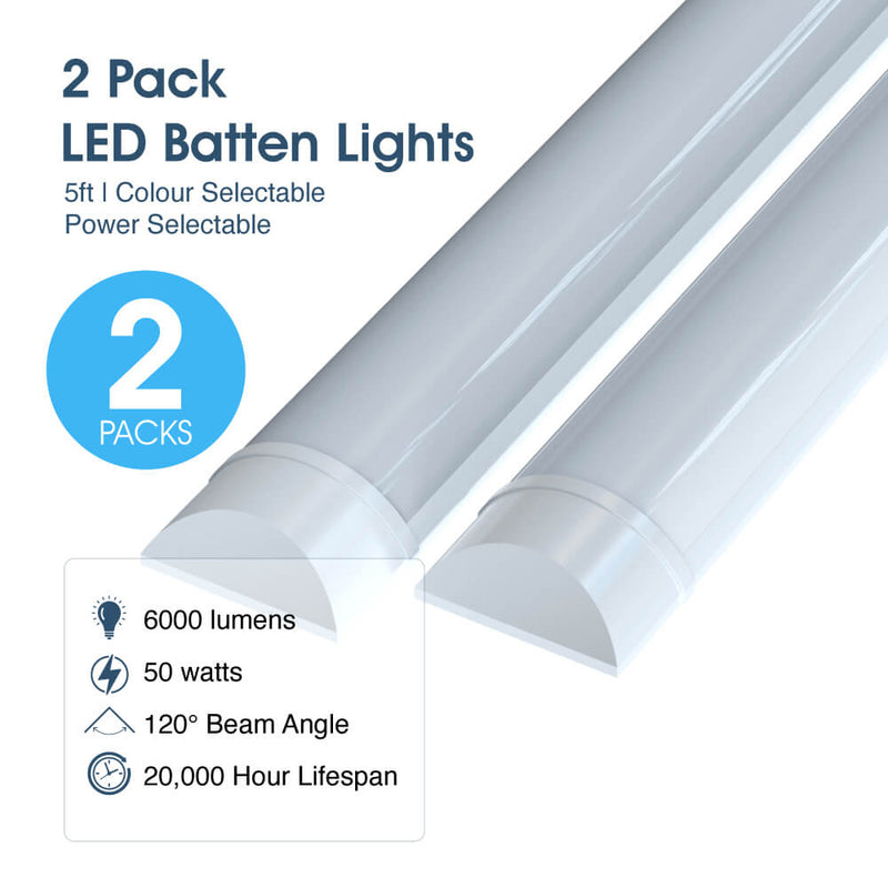 SL BAT 5FT CCT LED Batten - 2 Pack LED Batten Lights