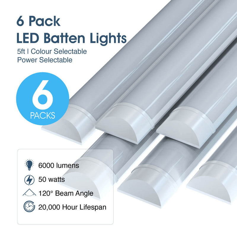 SL BAT 5FT CCT LED Batten - 6 Pack LED Batten Lights