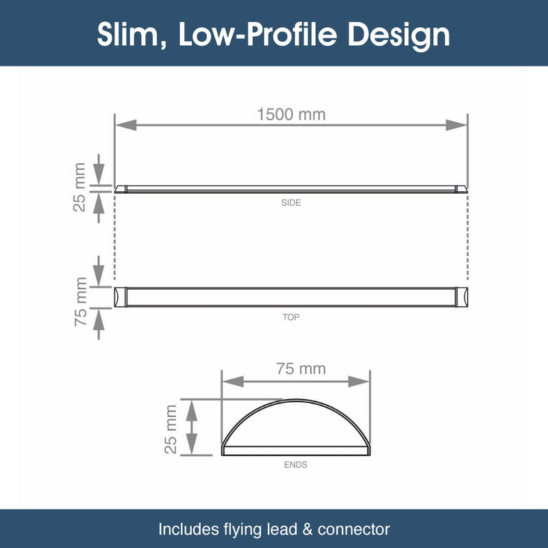 SL BAT 5FT CCT LED Batten - Slim, Low-Profile Design