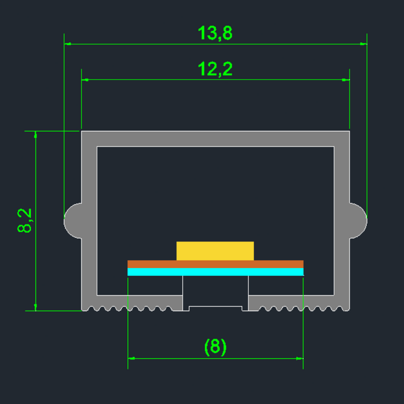 LED Neon For Slatwall (Product Dimensions)