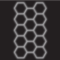 14 x Hexagon LED Light Kit - Cool White, Black Finish (black background)
