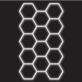 14 x Hexagon LED Light Kit - Cool White, White Finish (black background)