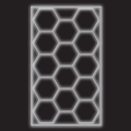 14 x Hexagon LED Light Kit Including Border - Cool White, Black Finish (black background)