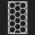 14 x Hexagon LED Light Kit Including Border - Cool White, White Finish (black background)