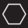 1 x Hexagon LED Light Kit - Cool White, Black Finish (black background)