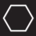 1 x Hexagon LED Light Kit - Cool White, White Finish (black background)