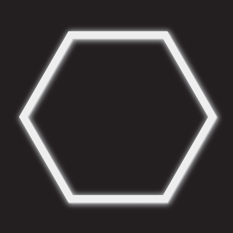 1 x Hexagon LED Light Kit - Cool White, White Finish (black background)