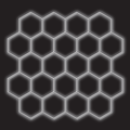 22 x Hexagon LED Light Kit - Cool White, Black Finish (black background)